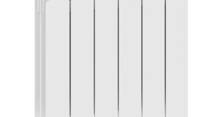 Aluminijasti radiator s 6 elementi bele barve